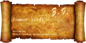 Zombor Iziás névjegykártya